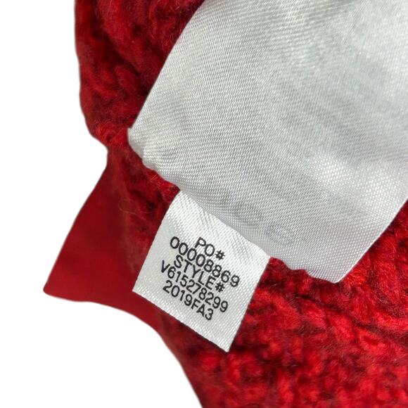 Vince Red Cable Knit Long Sleeve V Neck Long Sleeve Merino Wool Sweater S - Picture 6 of 6